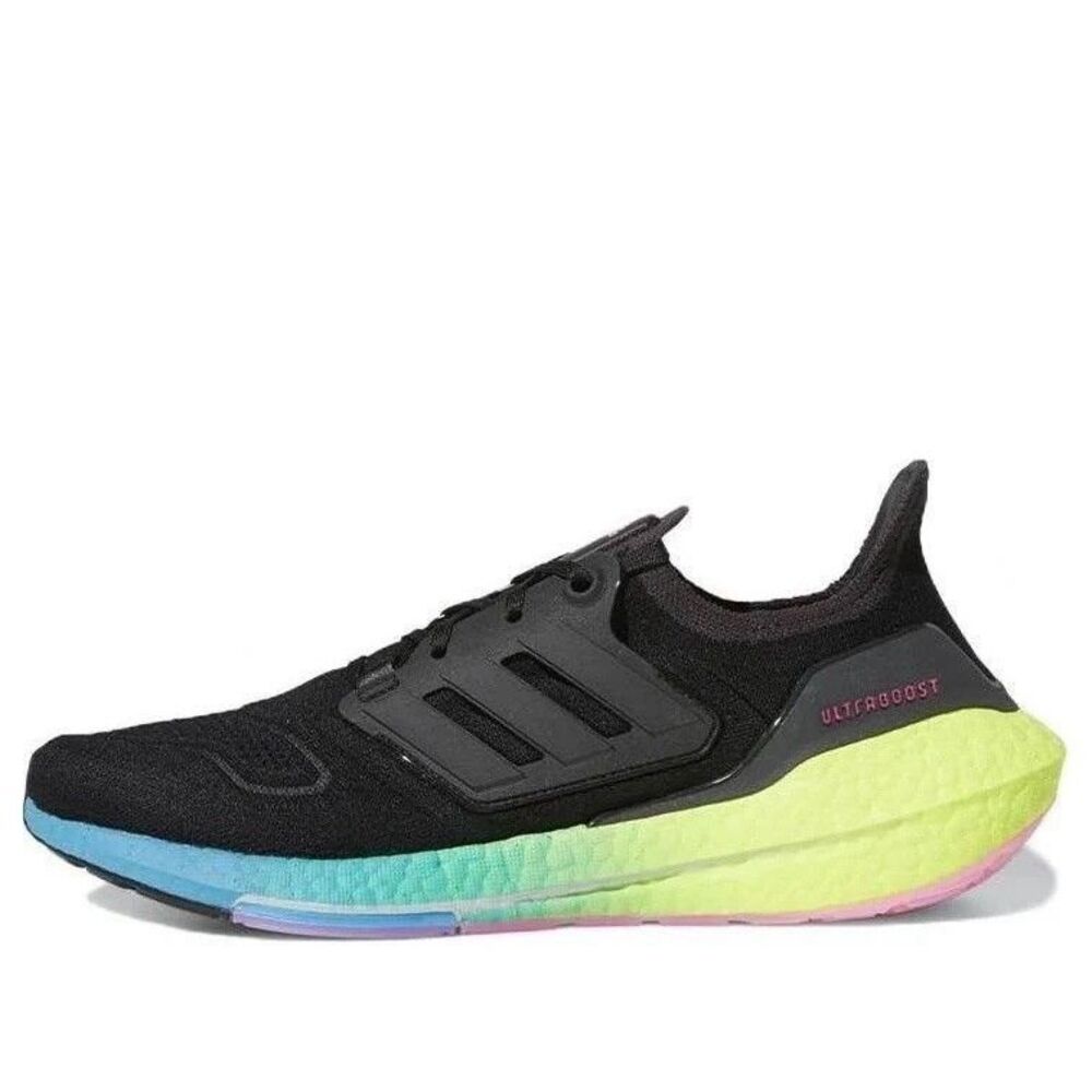 Size 15 Adidas UltraBoost 22 Black Multicolor Gradient Men Running Shoes GV8829